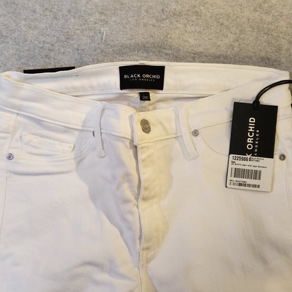BLACK ORCHID Kaia White Mid Rise Ankle Denim Cropped Jeans - Size 26 NEW w/ TAGS - Picture 6 of 8